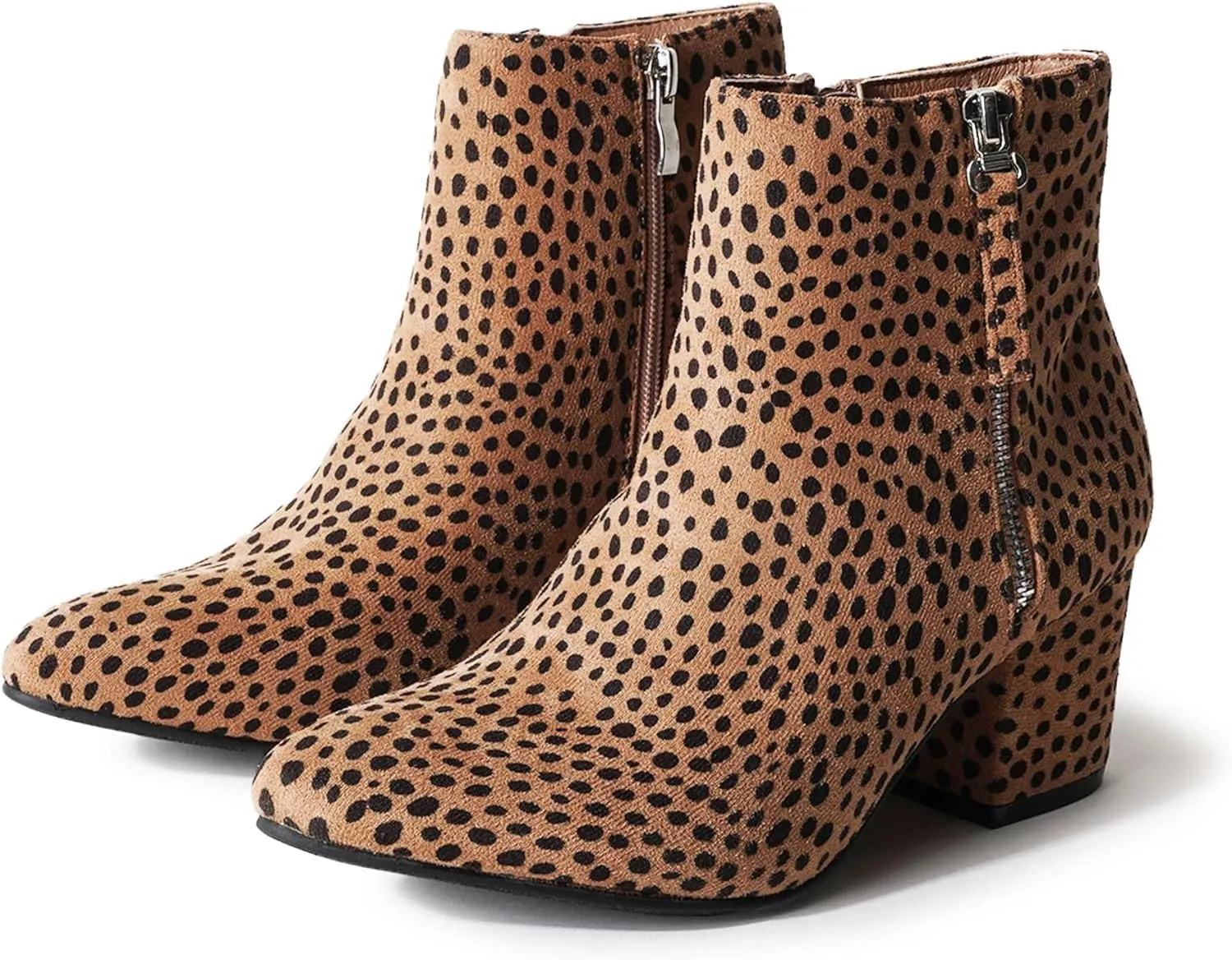 J. Adams Zuma Ankle Bootie – Closed Pointed Toe Low Block Heel Zip Up Boot