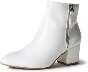 J. Adams Zuma Ankle Bootie – Closed Pointed Toe Low Block Heel Zip Up Boot
