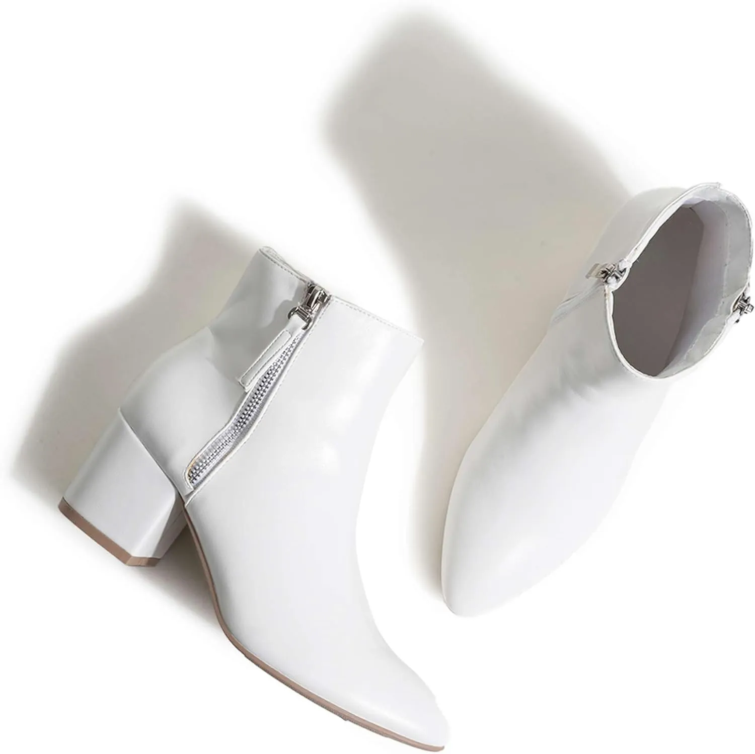 J. Adams Zuma Ankle Bootie – Closed Pointed Toe Low Block Heel Zip Up Boot