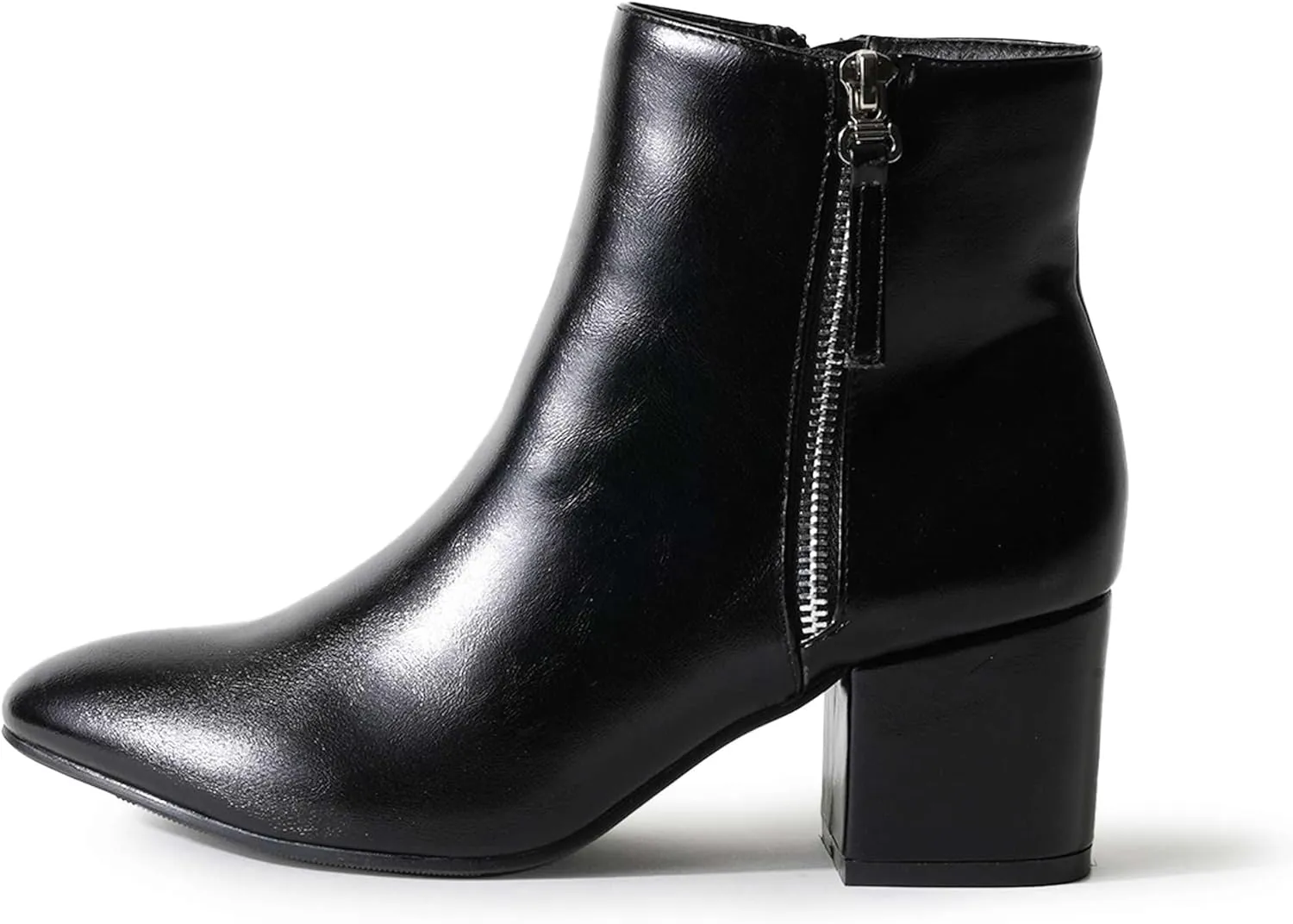J. Adams Zuma Ankle Bootie – Closed Pointed Toe Low Block Heel Zip Up Boot