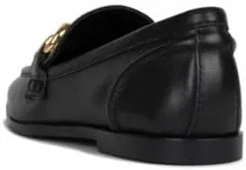 Jeffrey Cambell Velviteen Bit Leather Flat Vamp Loafer Red Leather Gold Buckle