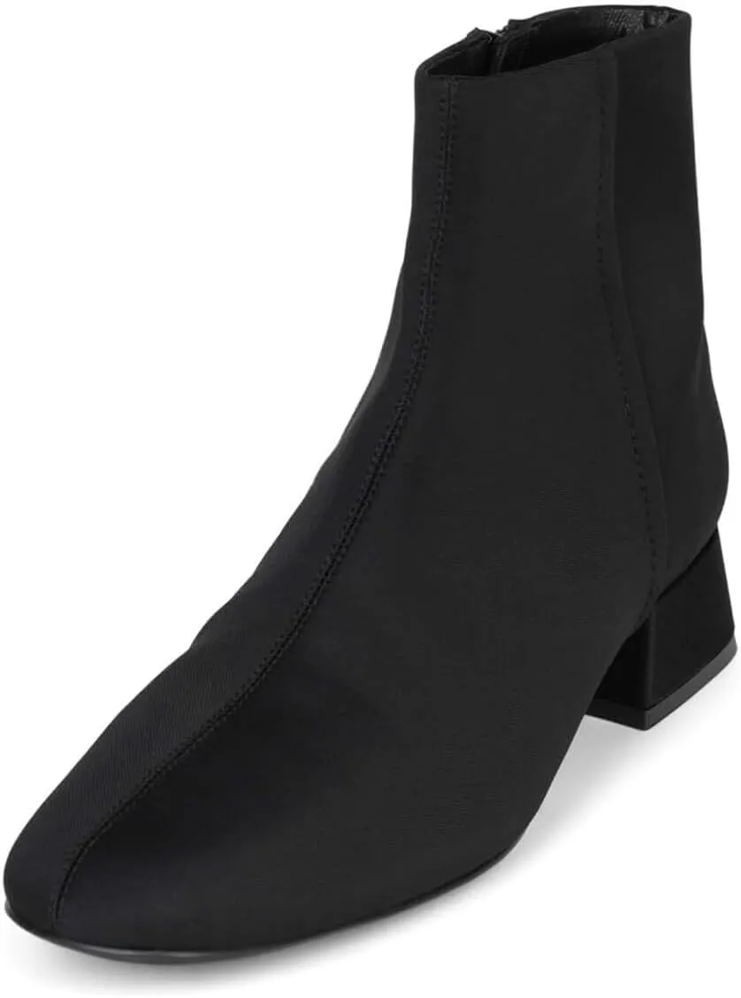 Jeffrey Campbell Katlyn Black Neoprene Block Heel Zipper Closure Fashion Boots