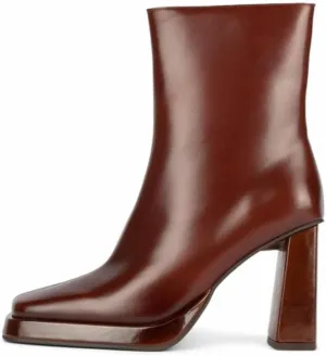 Jeffrey Campbell Maximal-Lo Black Leather Block Heel Side Zipper Ankle Booties