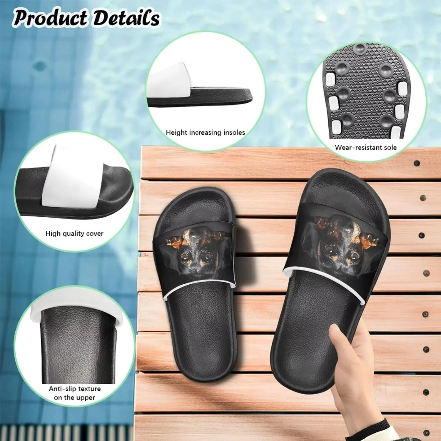 Jeiento Kids Slides for Boy Girl Animal Slippers Summer Beach Pool Water Shoes Non-Slip Novelty Open Toe Sandals