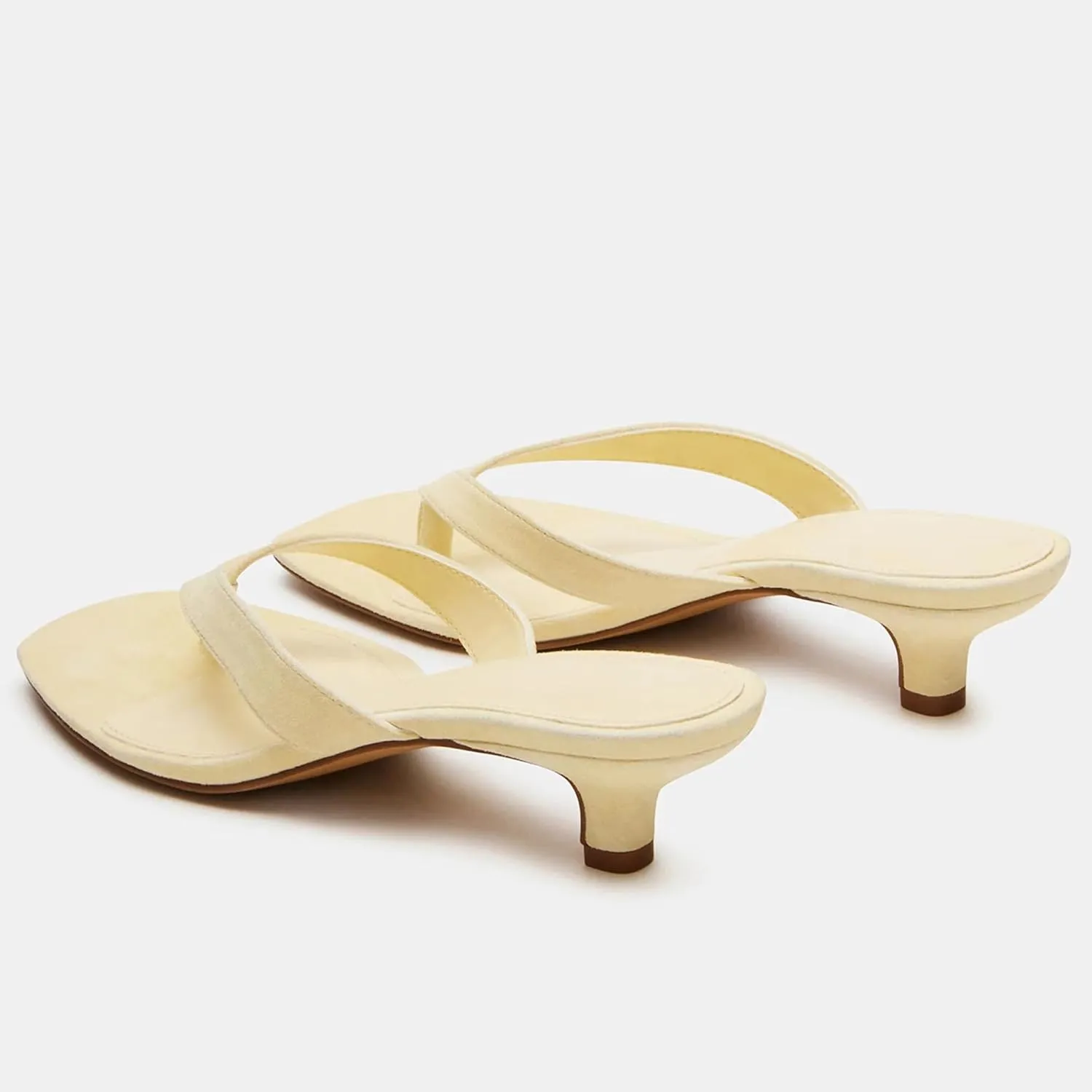Jelly Flip Flops for Women Square Toe Thong Clear Kitten Heeled Sandals Comfortable Summer Beach Slip On Slippers Slide Shoes
