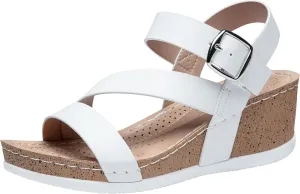 Jeossy Women's Platform Wedge Sandals 835 Comfortable Open Toe Ankle Strap Summer Walking Sandals with Buckle