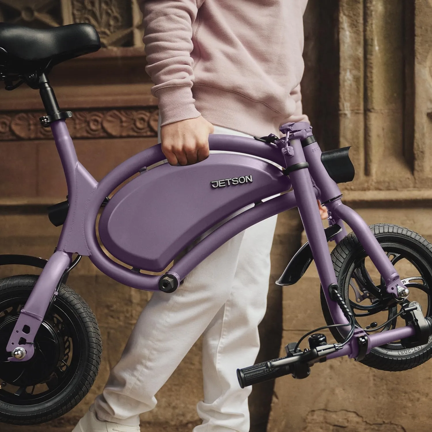 Jetson Bolt Folding Electric Ride-On Bike, Easy-Folding, Built-in Carrying Handle, Twist Throttle, Up to 15.5 MPH, Ages 13 