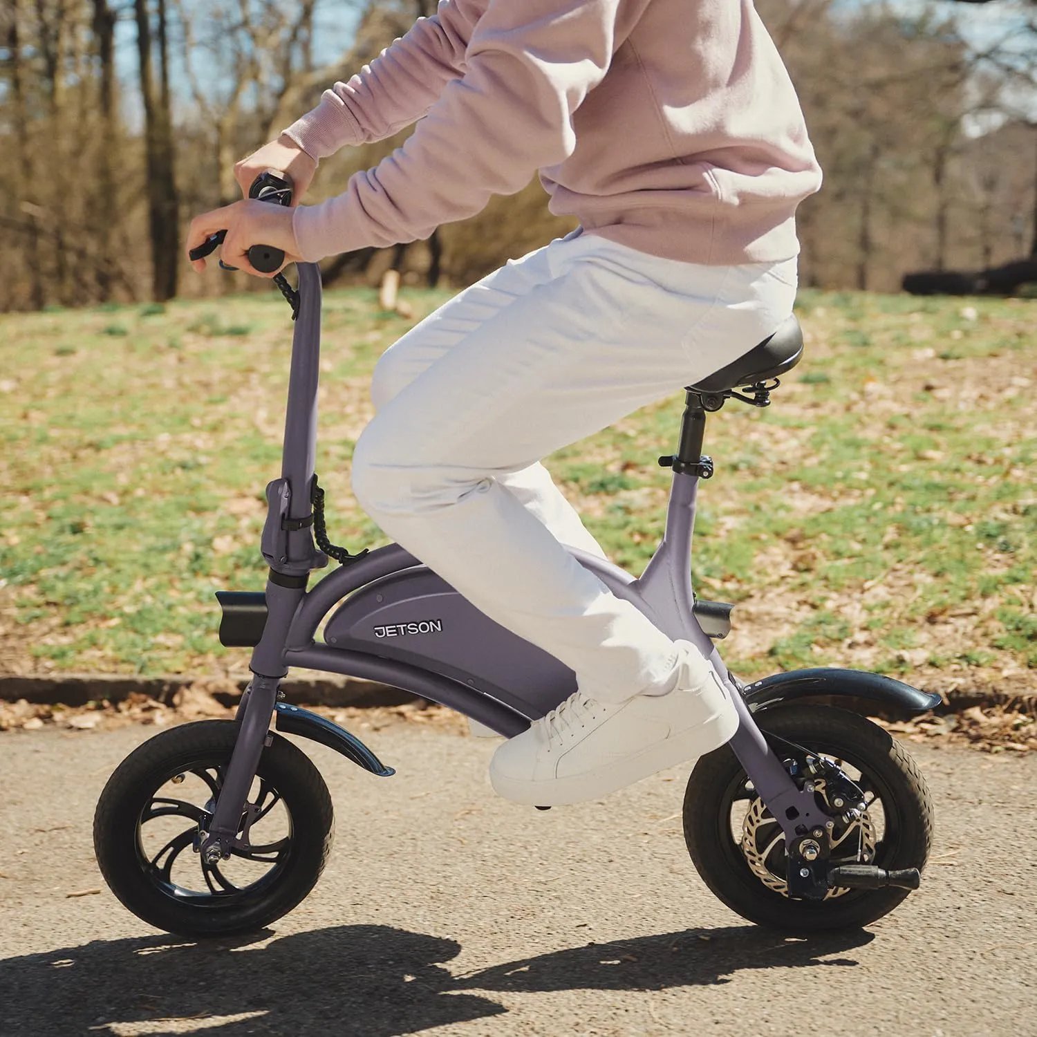 Jetson Bolt Folding Electric Ride-On Bike, Easy-Folding, Built-in Carrying Handle, Twist Throttle, Up to 15.5 MPH, Ages 13 