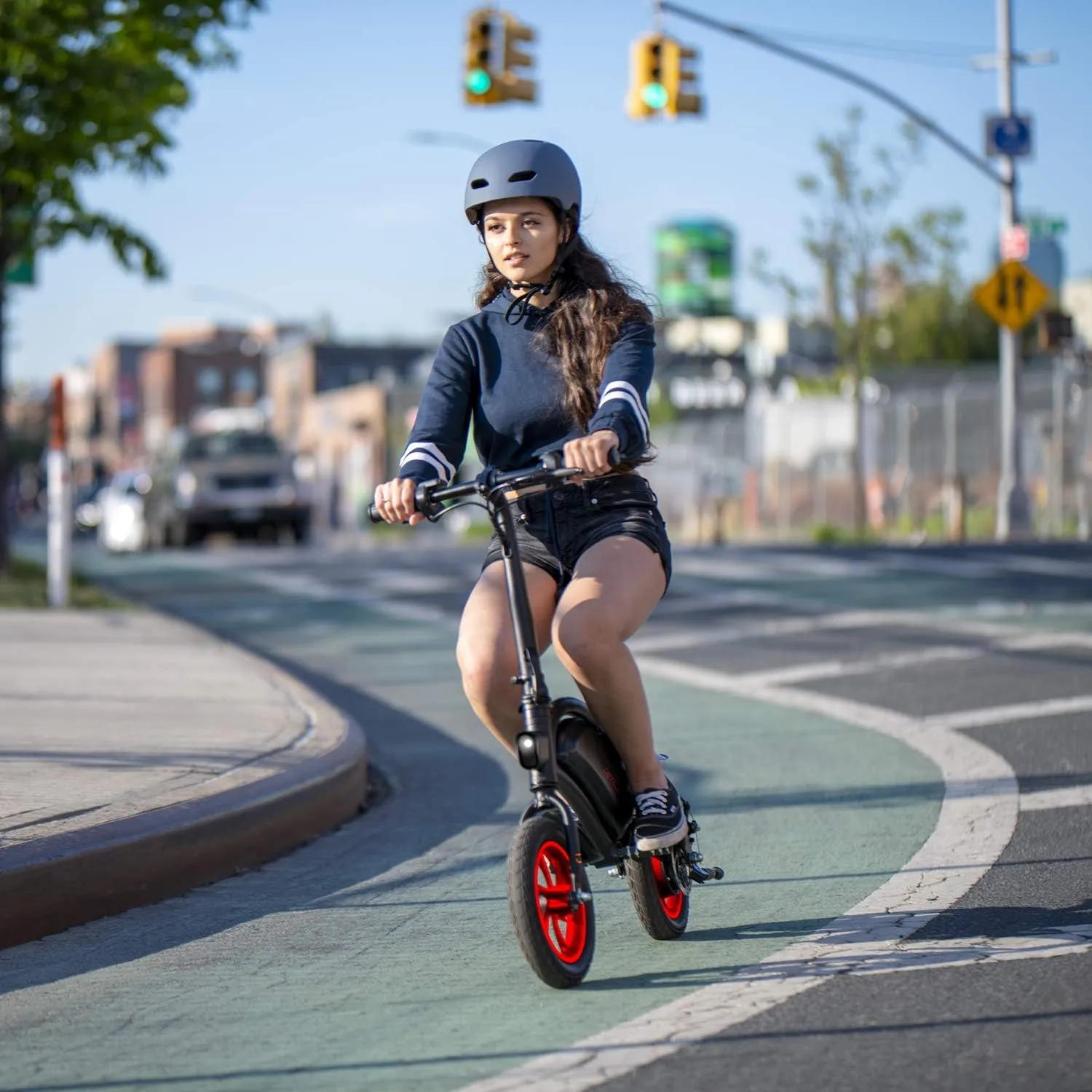 Jetson Bolt Folding Electric Ride-On Bike, Easy-Folding, Built-in Carrying Handle, Twist Throttle, Up to 15.5 MPH, Ages 13 