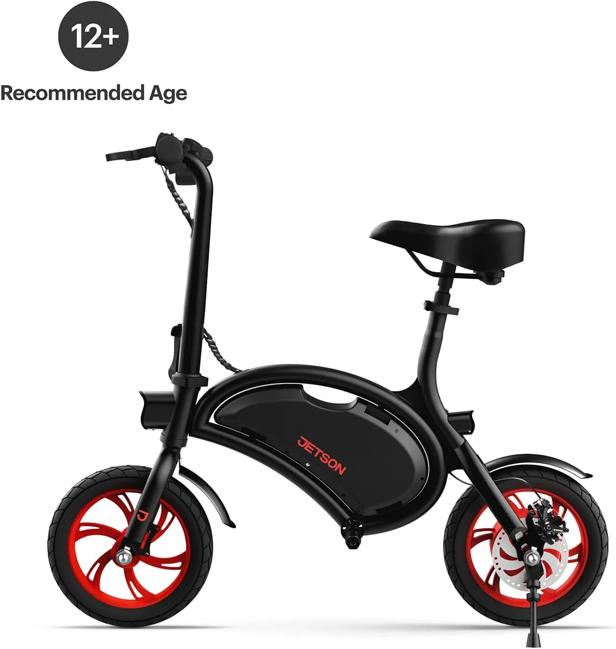 Jetson Bolt Folding Electric Ride-On Bike, Easy-Folding, Built-in Carrying Handle, Twist Throttle, Up to 15.5 MPH, Ages 13 
