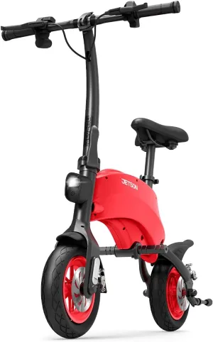 Jetson LX10 Folding Electric Ride-On - Includes Easy Folding Mechanism, 250 Watt Motor, Top Speed of 15.5 mph, Twist Throttle, 10" Wheels, With Pegs, Red, JLX10-RED