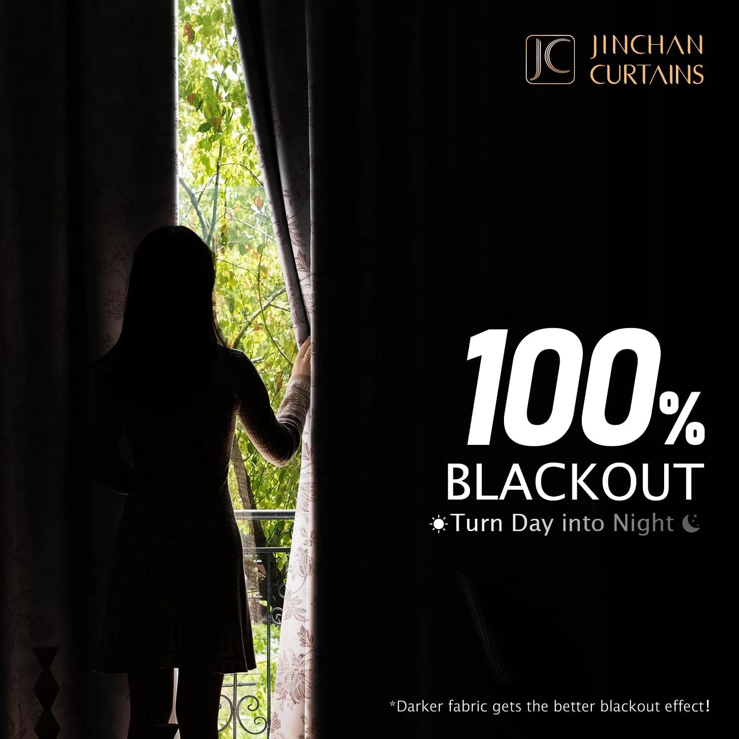 jinchan 100% Blackout Floral Curtains for Bedroom, 84 Inches Long Printed Flower Black Out Curtains, French Country Back Tab Taupe Window Treatment Farmhouse Drapes Set 2 Panels Taupe