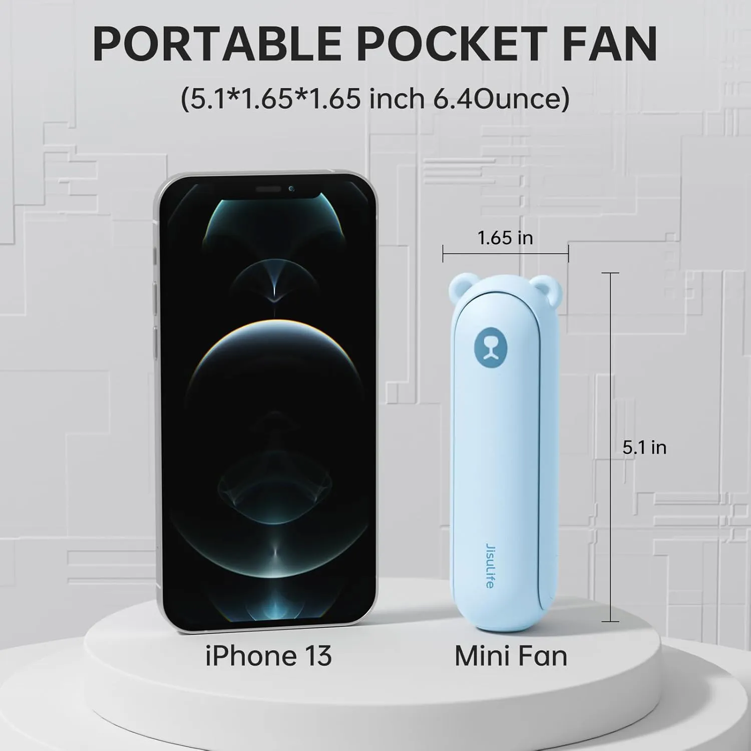 JISULIFE Handheld Fan with 4500 mAh Powerbank Max 37 Hours Runtime, Pocket Portable Battery Operated or USB Powered Folding Personal Fan, 3 Speeds, Gifts for Women Men Kids Gift for Festival-Blue