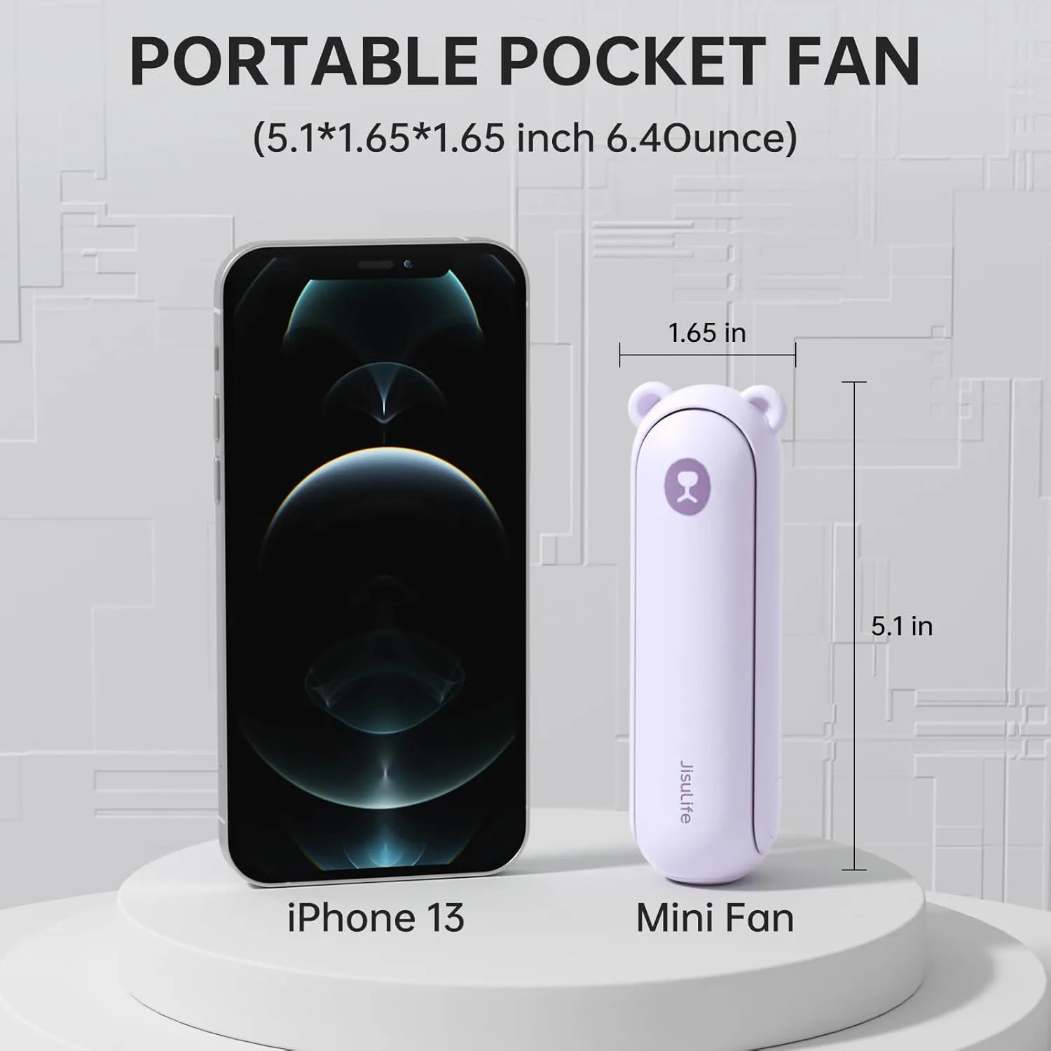JISULIFE Handheld Fan with 4500 mAh Powerbank Max 37 Hours Runtime, Pocket Portable Battery Operated or USB Powered Folding Personal Fan, 3 Speeds, Gifts for Women Men Kids Gift for Festival-Purple