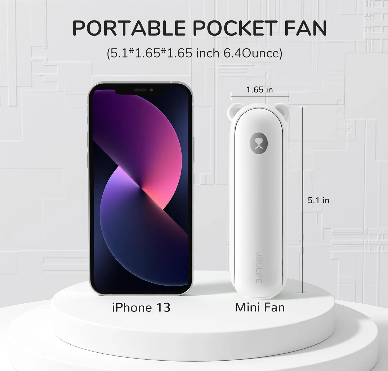 JISULIFE Handheld Fan with 4500 mAh Powerbank Max 37 Hours Runtime, Pocket Portable Battery Operated or USB Powered Folding Personal Fan, 3 Speeds, Gifts for Women Men Kids Gift for Festival-White