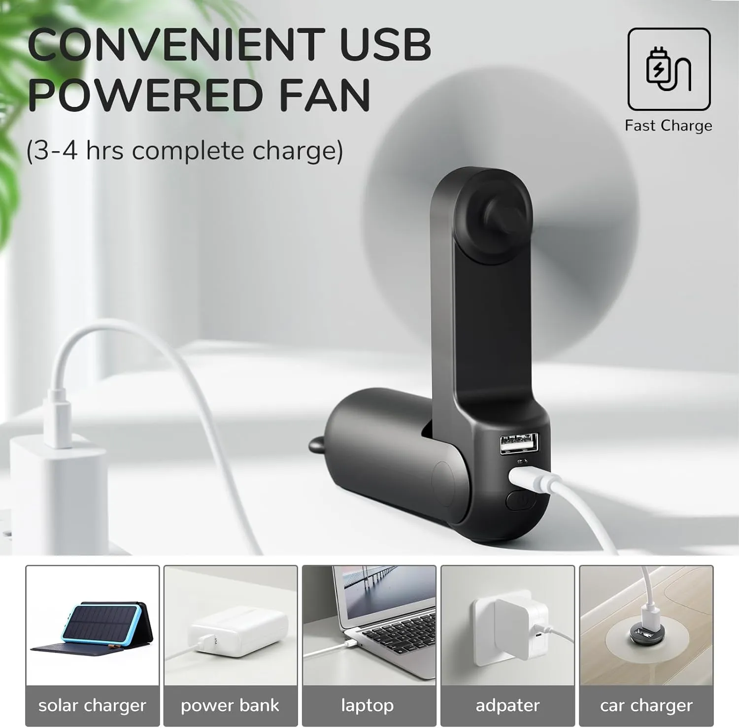 JISULIFE Handheld Fan with 4500 mAh Powerbank Max 37 Hours Runtime,Pocket Fan Portable Battery Operated or USB Powered Folding Personal Fan,3 Speeds,Gifts for Women Men Kids Gift for Festival-Black