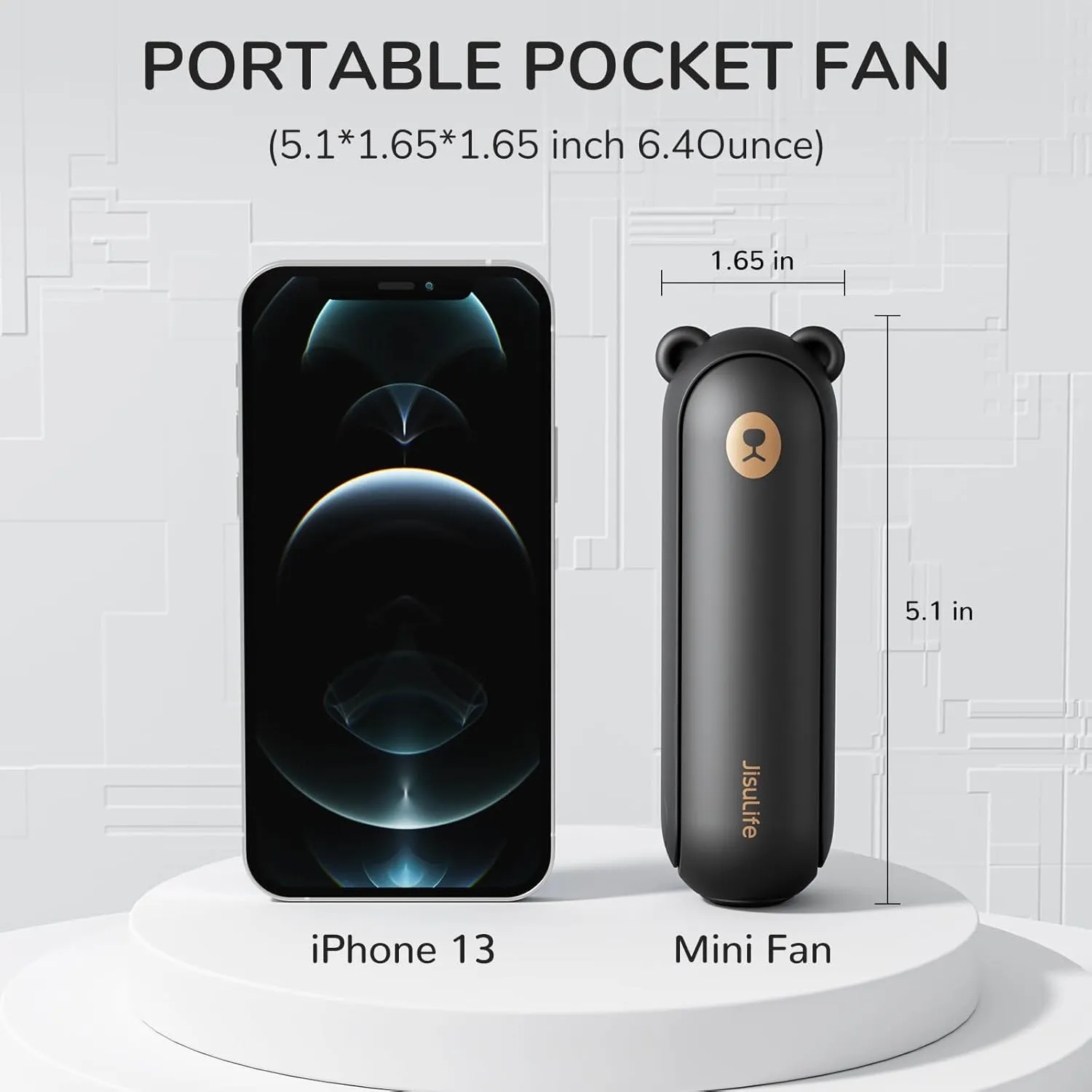 JISULIFE Handheld Fan with 4500 mAh Powerbank Max 37 Hours Runtime,Pocket Fan Portable Battery Operated or USB Powered Folding Personal Fan,3 Speeds,Gifts for Women Men Kids Gift for Festival-Black