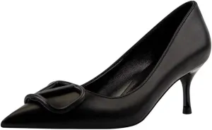 JOEupin Women Pointed Toe Pumps Mid-Heel Pumps Formal Wedding Bridal Classic Stiletto Heel