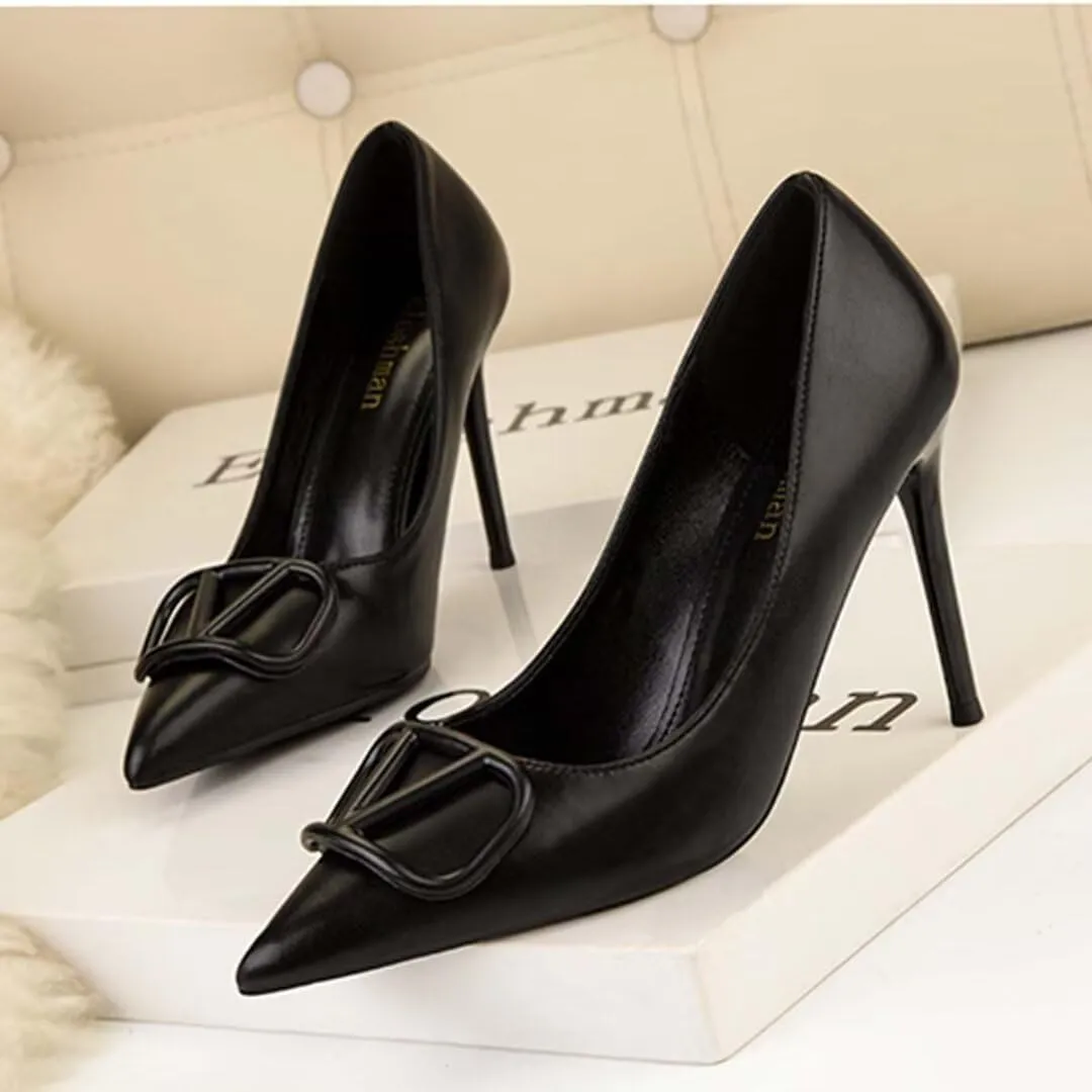 JOEupin Women Pointed Toe Pumps Mid-Heel Pumps Formal Wedding Bridal Classic Stiletto Heel