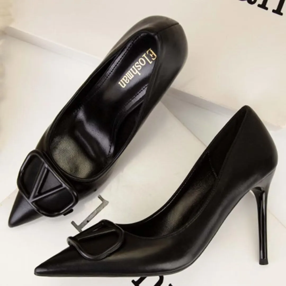 JOEupin Women Pointed Toe Pumps Mid-Heel Pumps Formal Wedding Bridal Classic Stiletto Heel