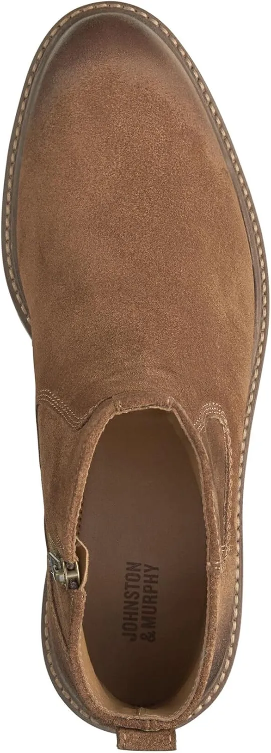 Johnston & Murphy Barrett Plain Toe Zip Boot – Classic Mens Ankle Boots, Leather Casual Boots for Men