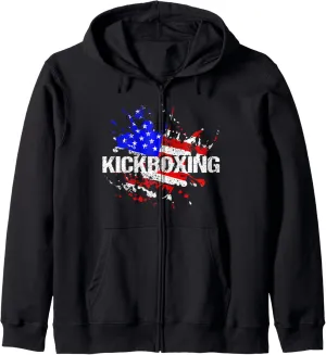 Kickboxing Practicing Kick Boxing Workout Zip Hoodie