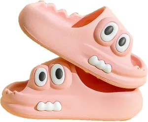 Kids House Slippers Boys Girls Cute Cartoon Animal Non-slip Water Shoes Unisex Child Comfy Quick Dry Summer Shower Sandals for Indoor Bathroom Outdoor Beach Swimming Pool