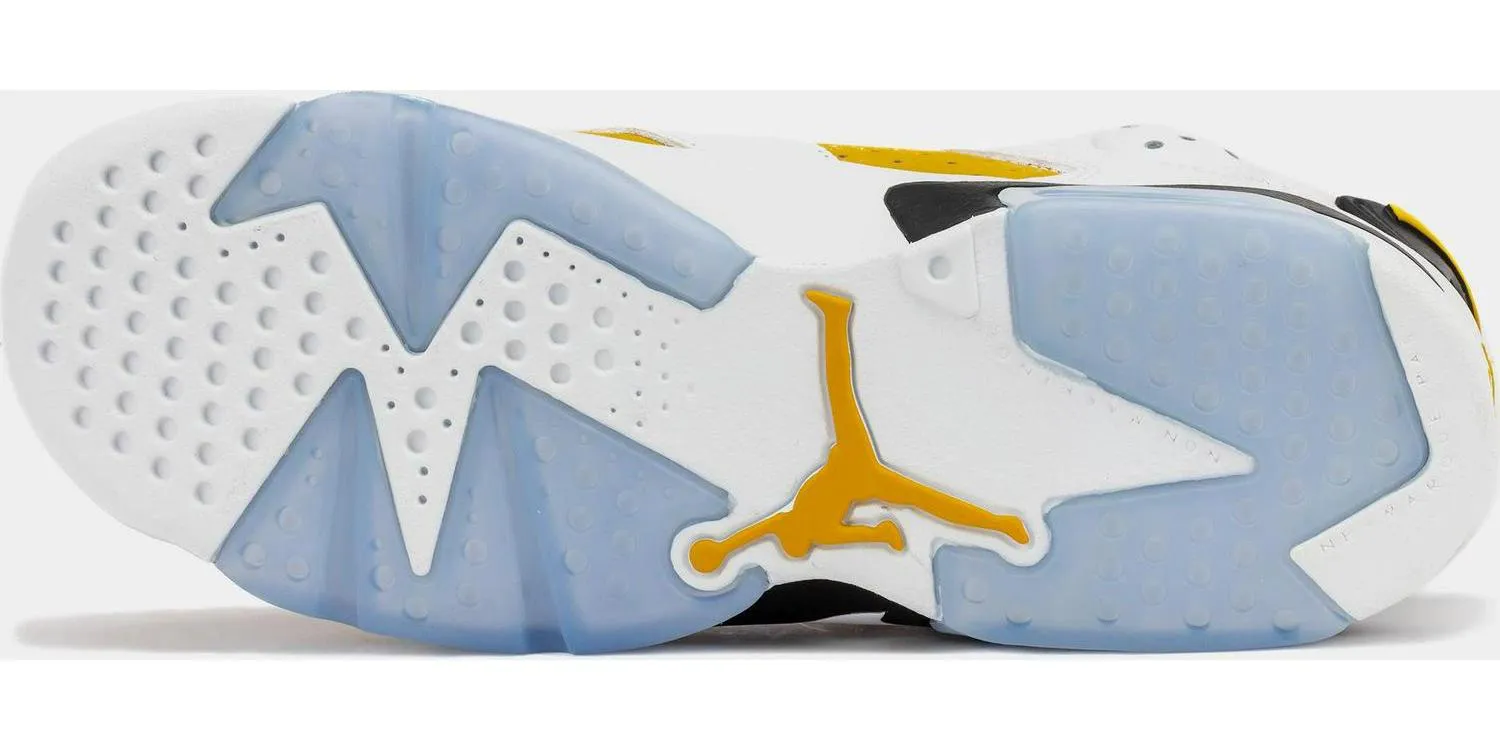Kids Nike Air Jordan 6 Retro GS White Yellow Ochre Black Shoe Sneaker Trainer