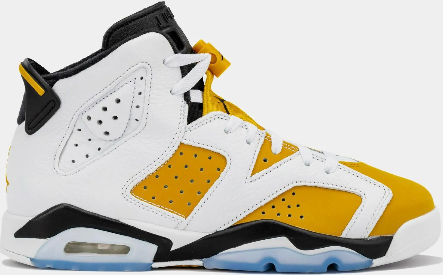 Kids Nike Air Jordan 6 Retro GS White Yellow Ochre Black Shoe Sneaker Trainer