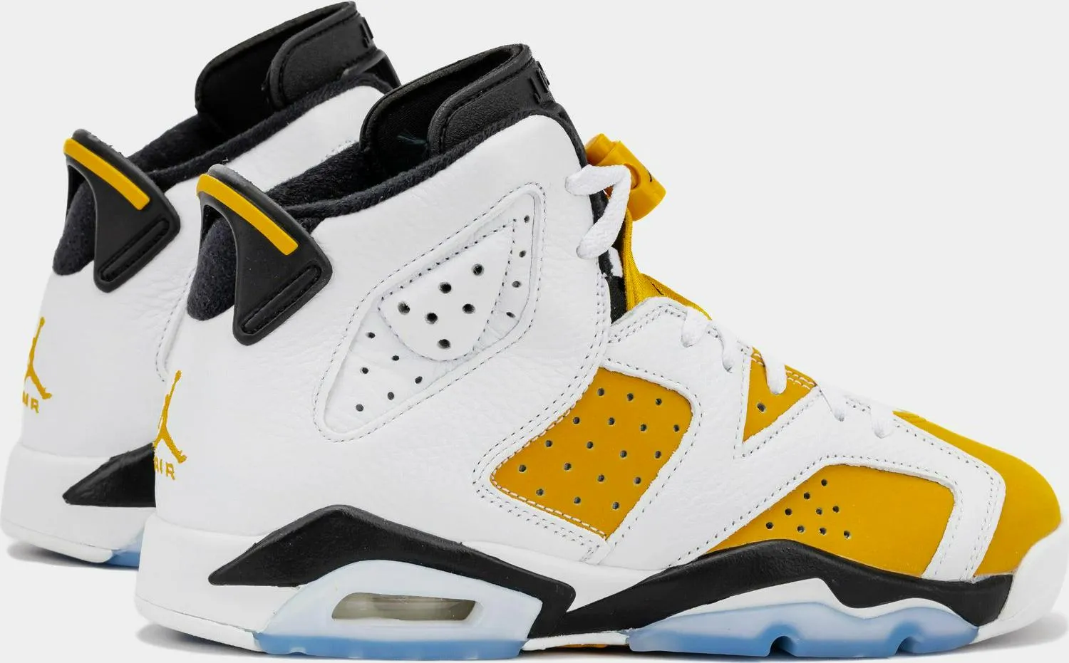 Kids Nike Air Jordan 6 Retro GS White Yellow Ochre Black Shoe Sneaker Trainer