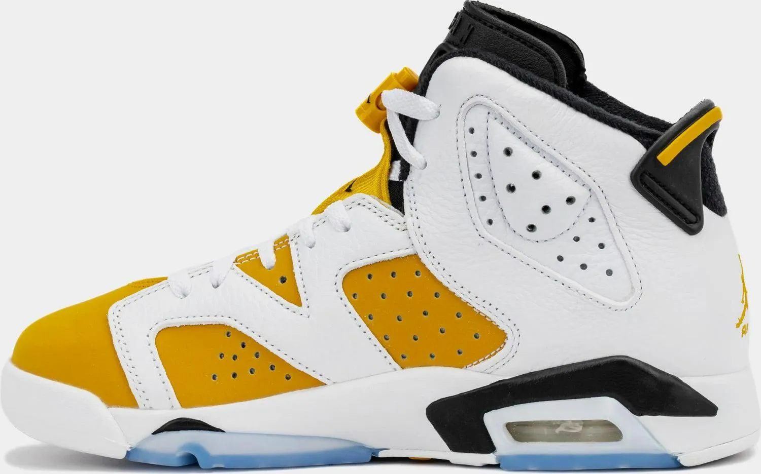 Kids Nike Air Jordan 6 Retro GS White Yellow Ochre Black Shoe Sneaker Trainer