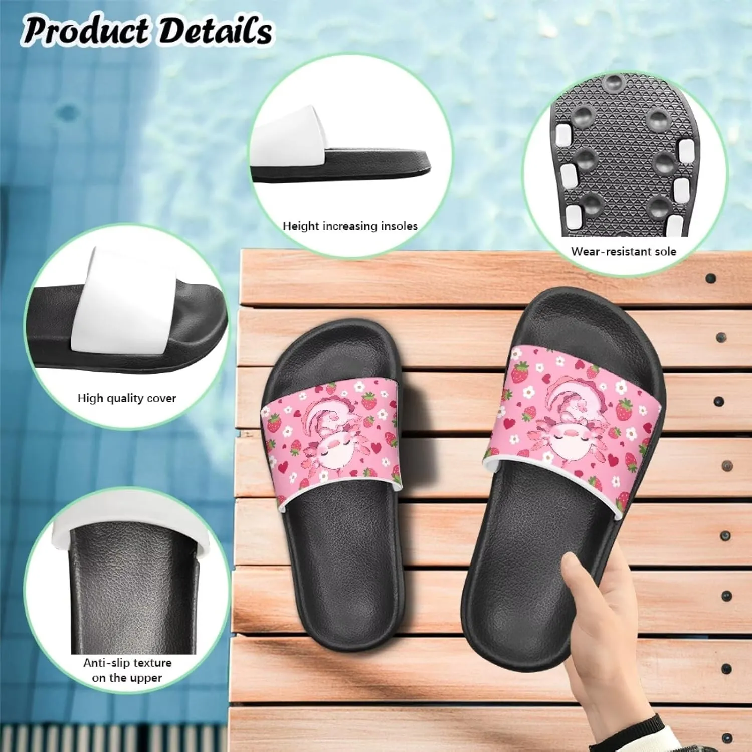 Kids Slide Sandals Footbed Sandal Comfort Toddler Slip On Summer Slippers for Beach Pool Little Big Kid