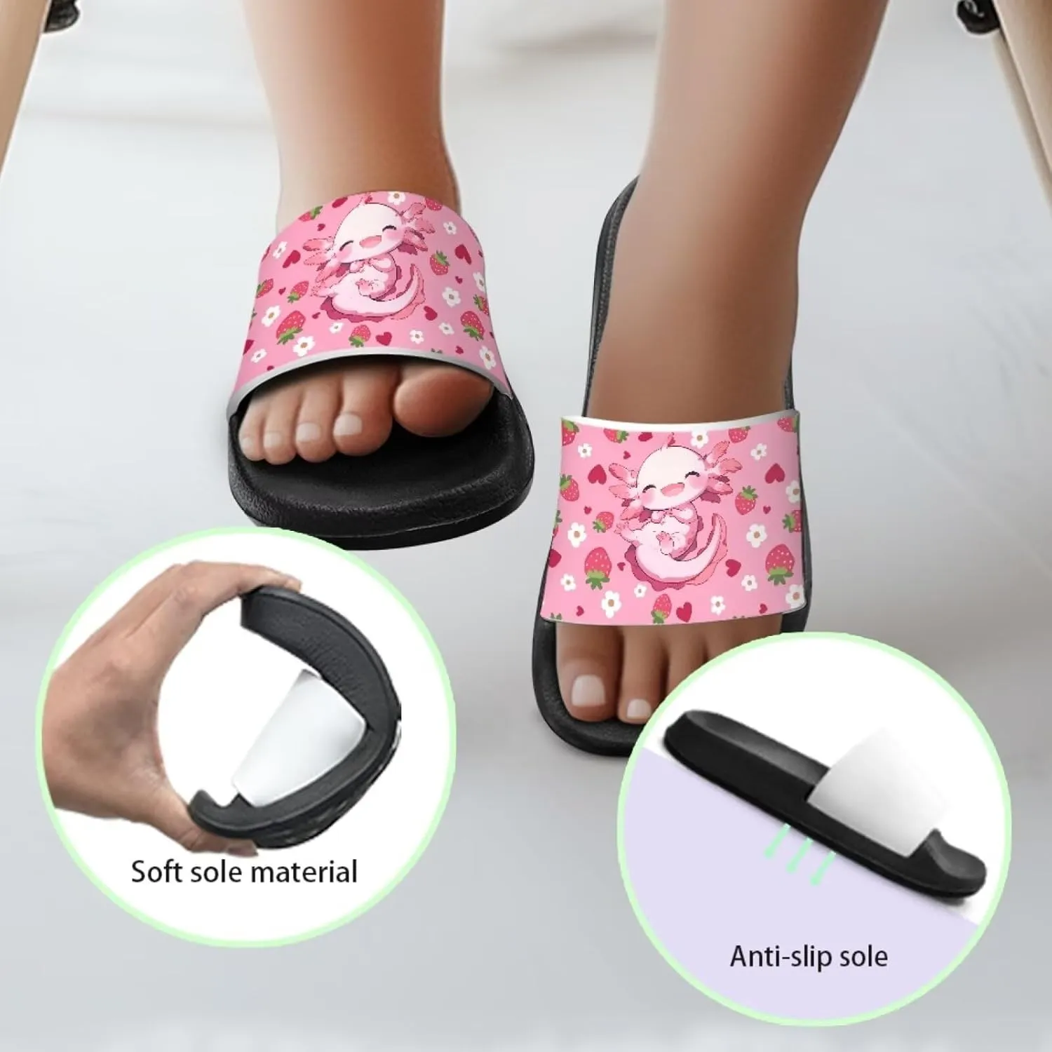 Kids Slide Sandals Footbed Sandal Comfort Toddler Slip On Summer Slippers for Beach Pool Little Big Kid
