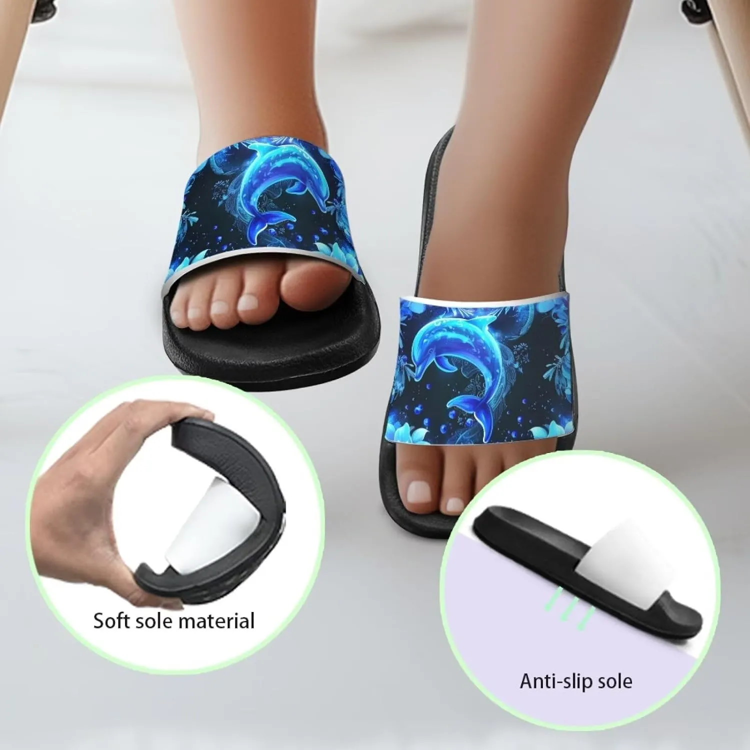 Kids Slides Slippers Waterproof Sandals for Girls & Boys Shower Shoes