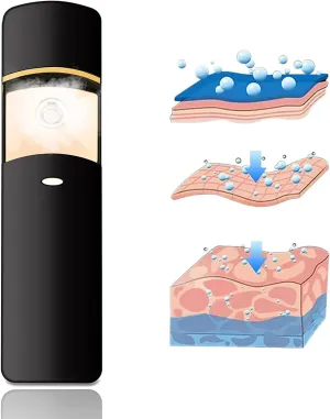 Kingsmile Nano Mist Sprayer, Premium Nano Facial Mister for Refreshing Feeling, Lonic Nano Sprayer for Hydrating Skin, Portable Mini Face Mister,Professional Lash Mister for Eyelash Extensions (Black)