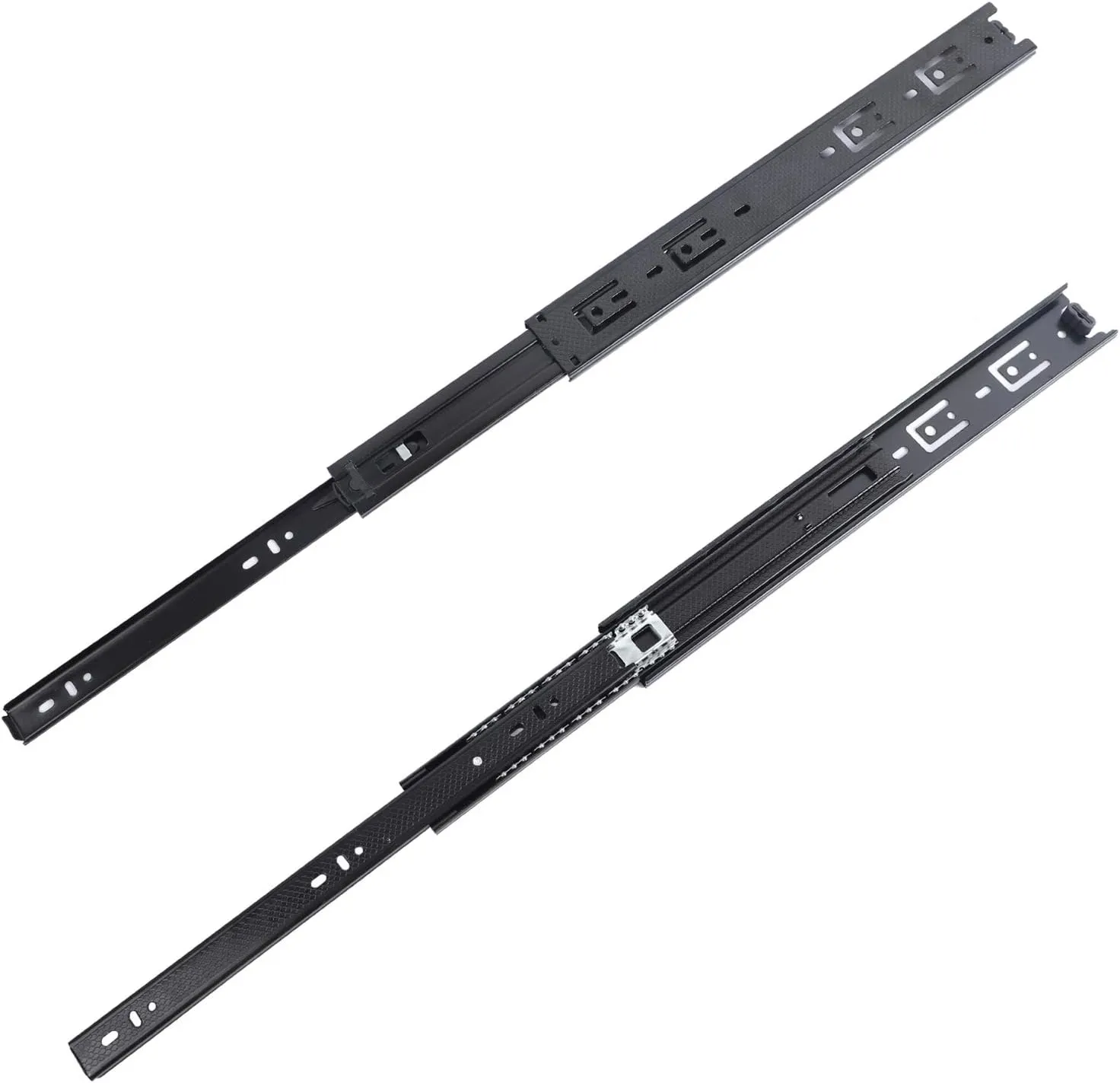 KINJOEK 14 Inch Drawer Slides, 6 PCS Heavy Duty Ball Bearing Slides with Screws, Black