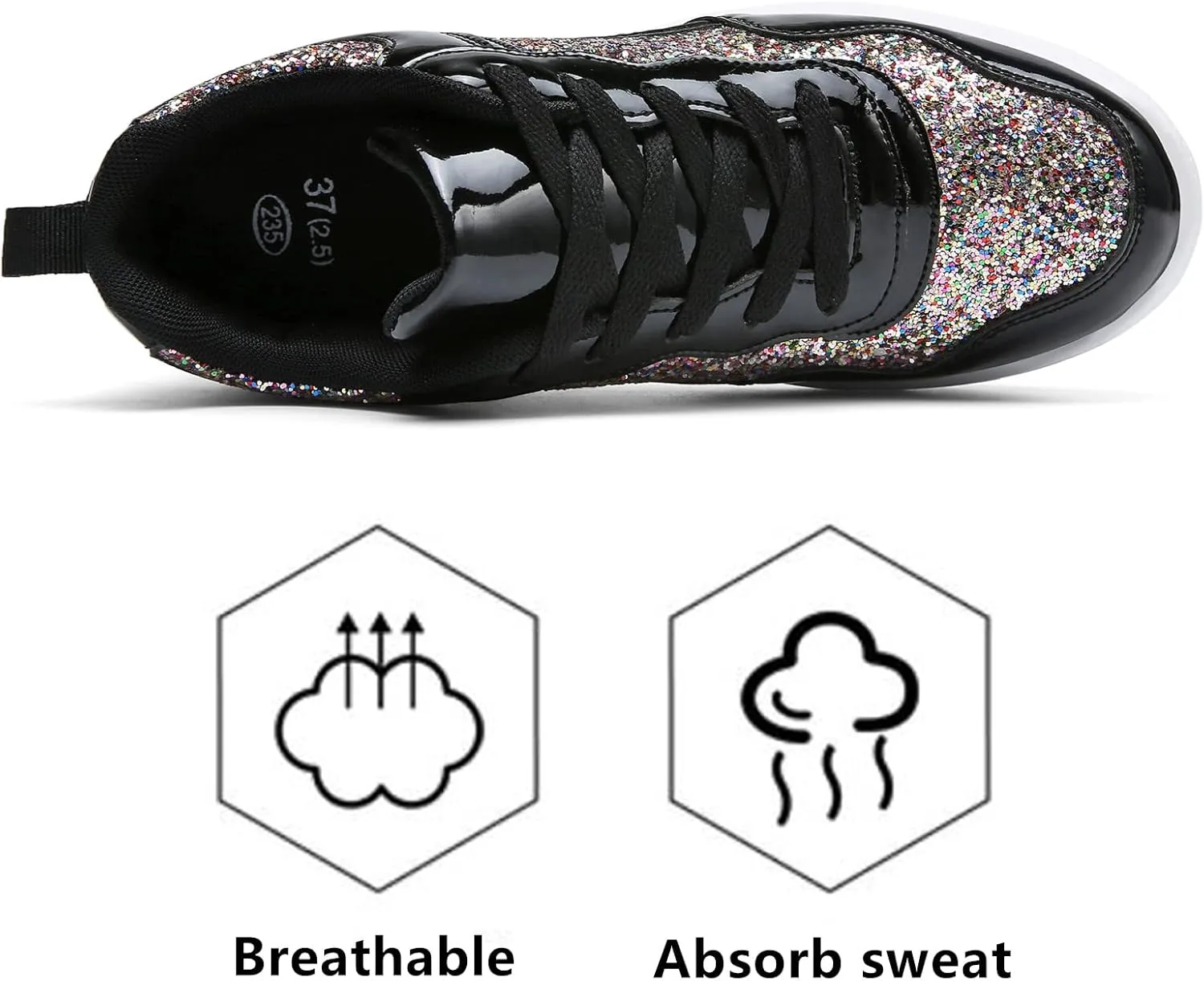 kkdom Women's Walking Shoes Breathable Mesh Comfort Lightweight Wedge Platform Sneakers