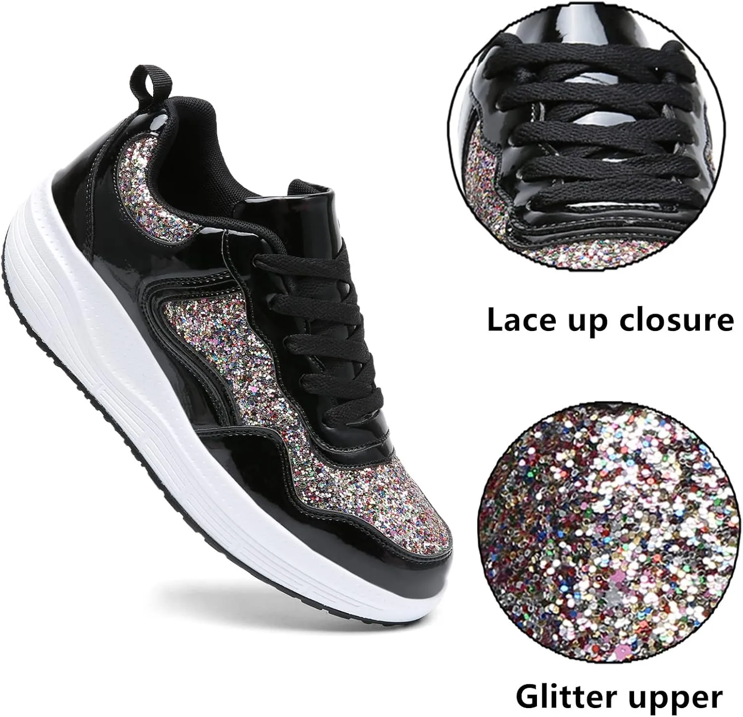 kkdom Women's Walking Shoes Breathable Mesh Comfort Lightweight Wedge Platform Sneakers
