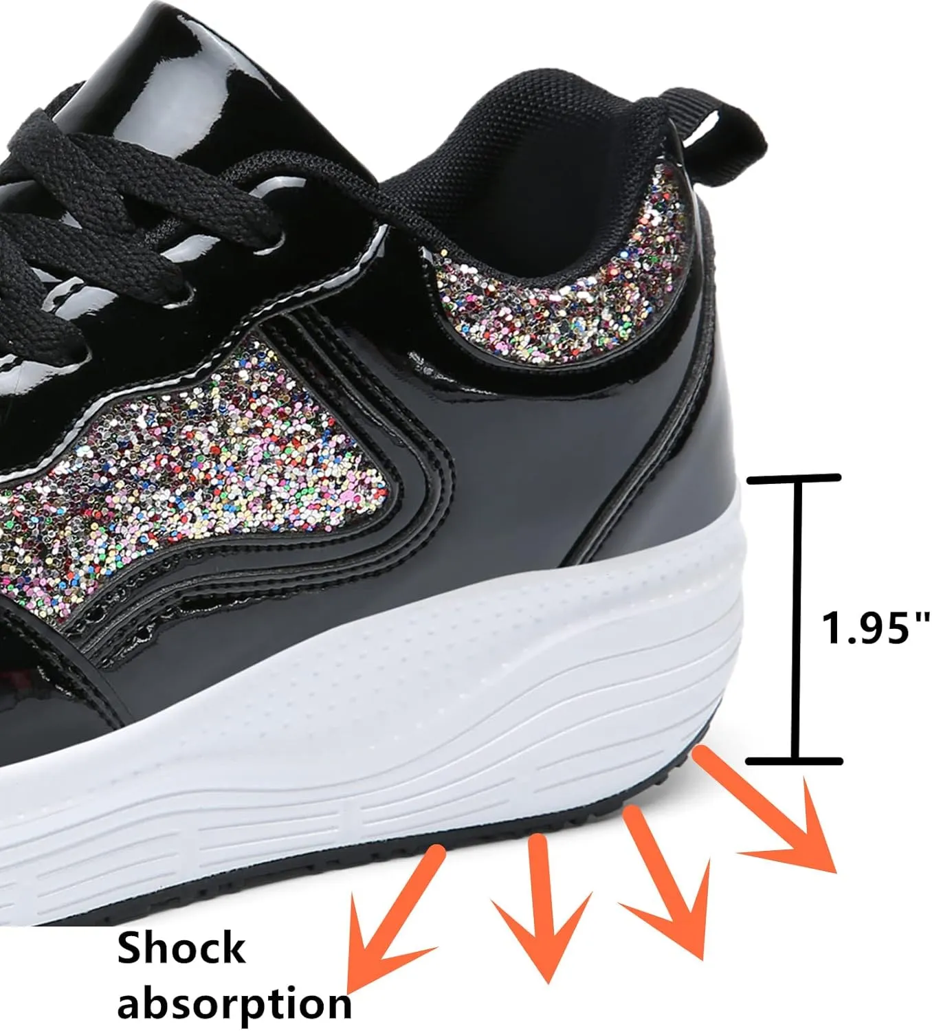 kkdom Women's Walking Shoes Breathable Mesh Comfort Lightweight Wedge Platform Sneakers