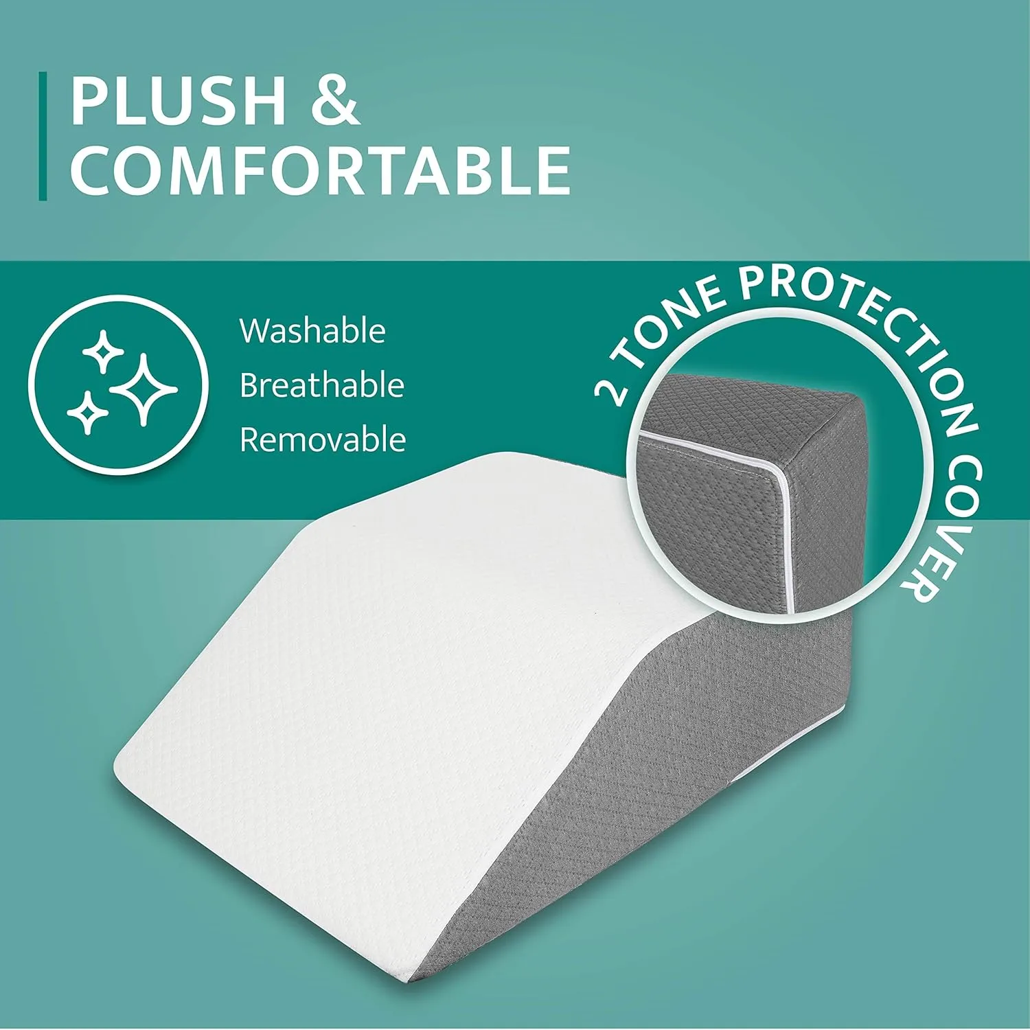 Kölbs Bed Wedge Leg Pillow for Elevation Chic Jacquard Cover, Knee, Ankle Bolster Body Positioner Post Surgery