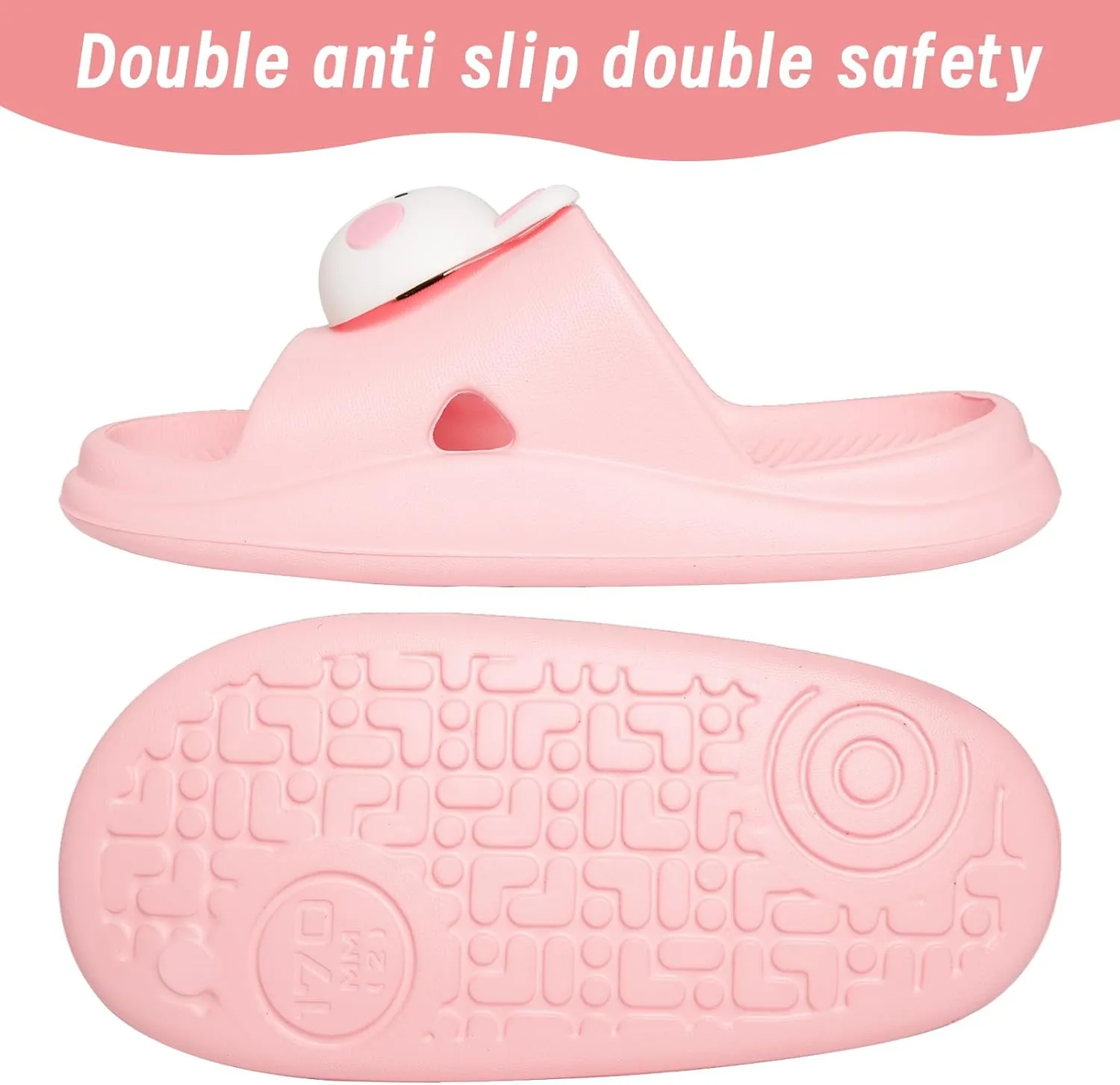Knemksplanet Toddler Boys Girls Slippers Bunny Unicorn Pillow Sandals Summer Quick Dry Bathroom Slides Beach Water Non-Slip Kids Shower Shoes