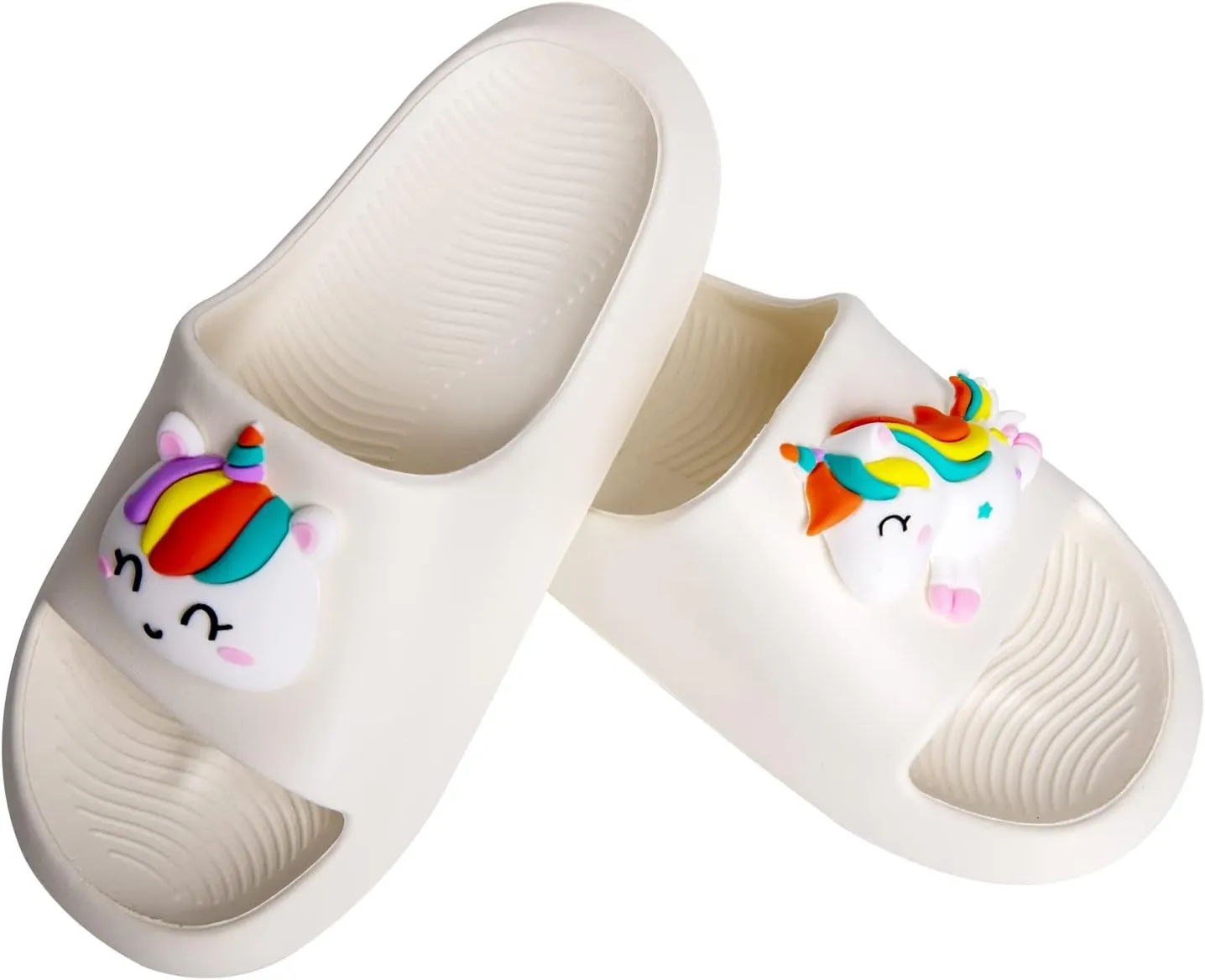 Knemksplanet Toddler Boys Girls Slippers Bunny Unicorn Pillow Sandals Summer Quick Dry Bathroom Slides Beach Water Non-Slip Kids Shower Shoes