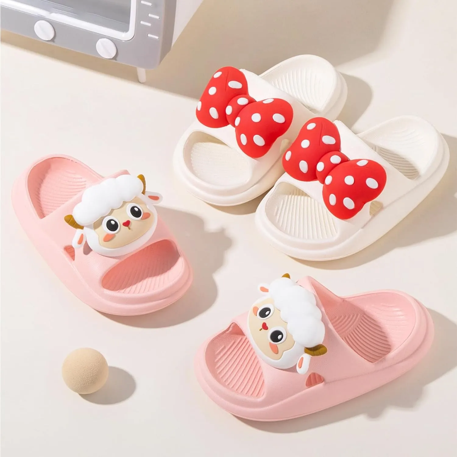 Knemksplanet Toddler Boys Girls Slippers Bunny Unicorn Pillow Sandals Summer Quick Dry Bathroom Slides Beach Water Non-Slip Kids Shower Shoes