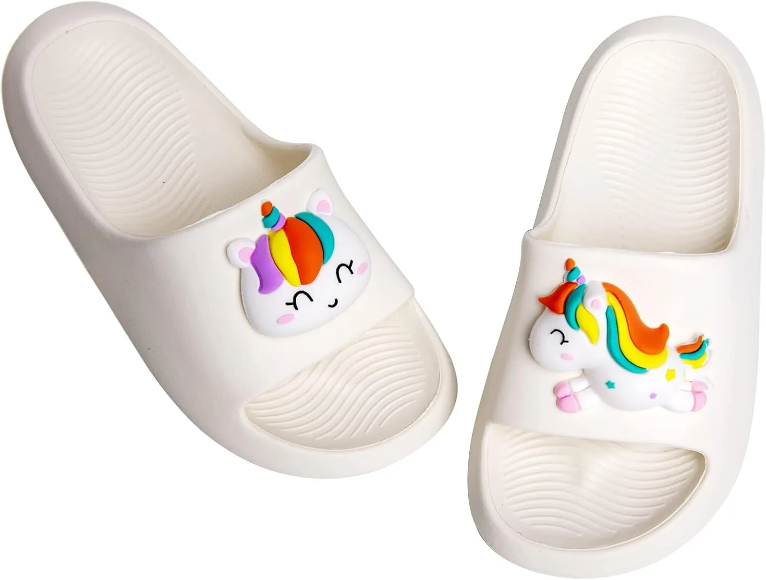 Knemksplanet Toddler Boys Girls Slippers Bunny Unicorn Pillow Sandals Summer Quick Dry Bathroom Slides Beach Water Non-Slip Kids Shower Shoes