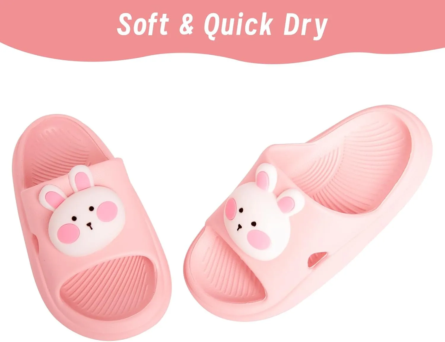 Knemksplanet Toddler Boys Girls Slippers Bunny Unicorn Pillow Sandals Summer Quick Dry Bathroom Slides Beach Water Non-Slip Kids Shower Shoes
