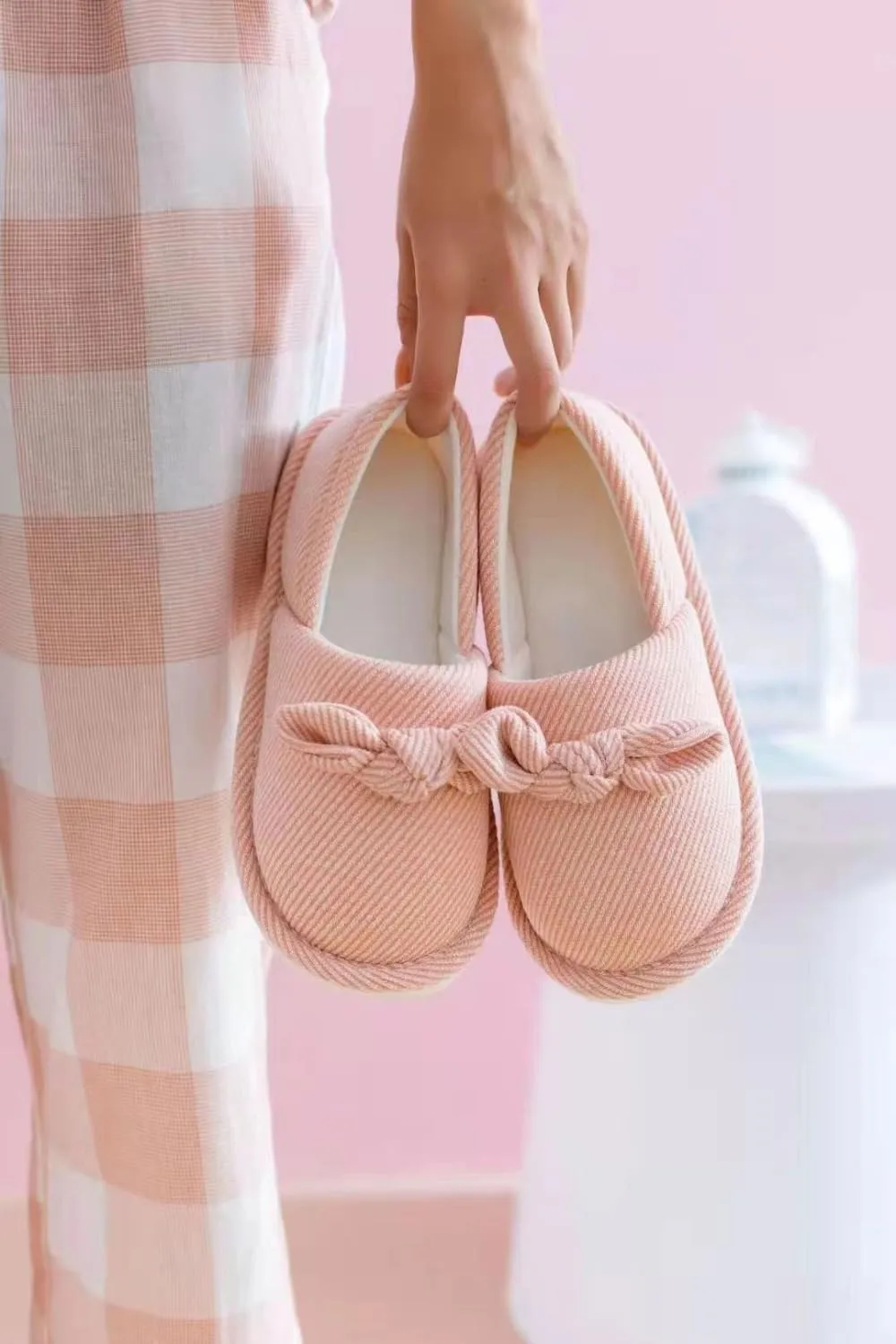 Korean Puffy All-Day Slip-on | Ins Y2K Trendy Home Shoes for Every Scene | Ultra-Soft Cotton Lining & Kawaii Strips | Anti-Slip Sole Slippers for Bathroom Safety | OOTD | Unique Gift for Girls & Women