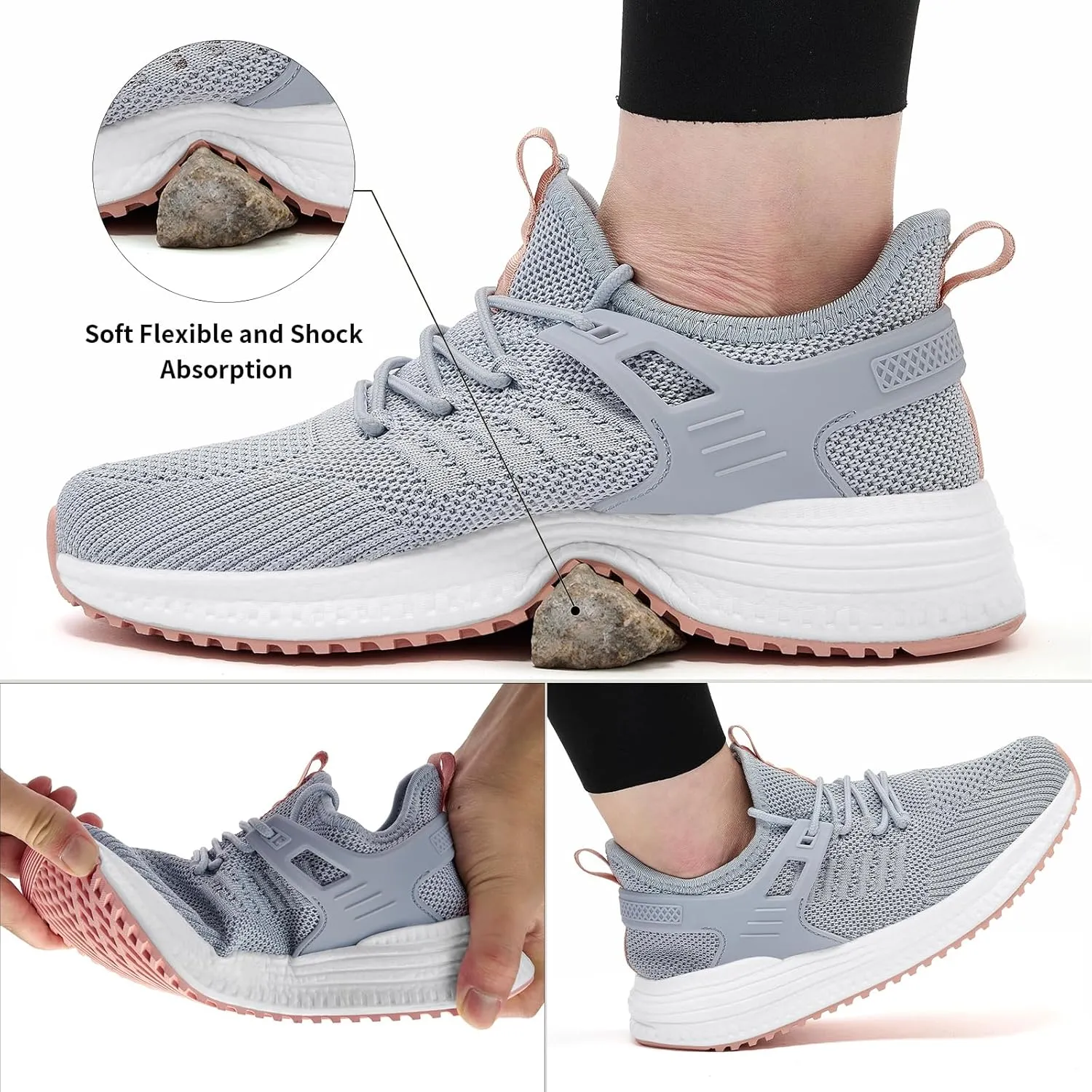 KPP Walking Shoes Sneakers for Women - Running Tennis Gym Workout Athletic Slip On Memory Foam Lightweight Comfort Breathable Work Shoes