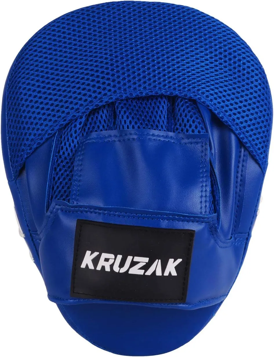 Kruzak Plain Punching Mitts for Muay Thai MMA Training, Focus Pads for Boxing Martial Arts and Punching Target
