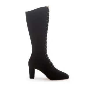 Lace Up Anna Sui Boot - Black Velvet