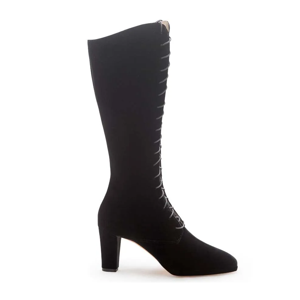 Lace Up Anna Sui Boot - Black Velvet